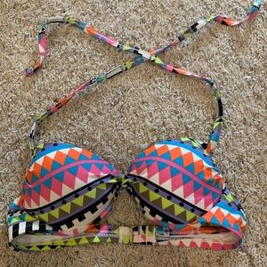 Abstract Multicolored Bikini Top